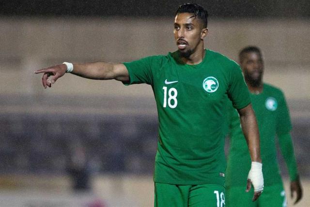 لاعب المنتخب السعودي سالم الدوسري خلال مباراة ودية أمام أوكرانيا - صورة أرشيفية