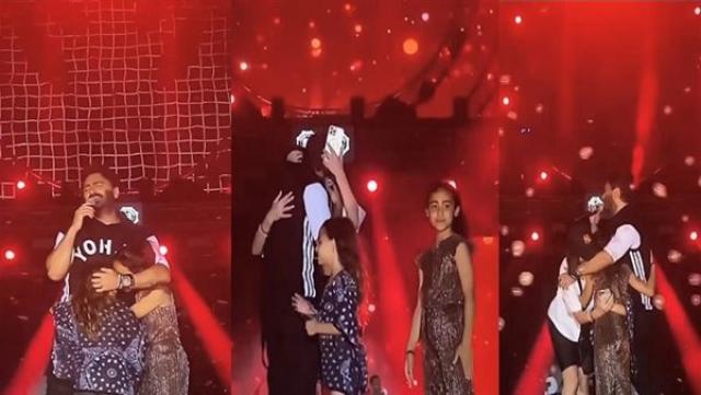 تامر حسني مع بناته وزوجته